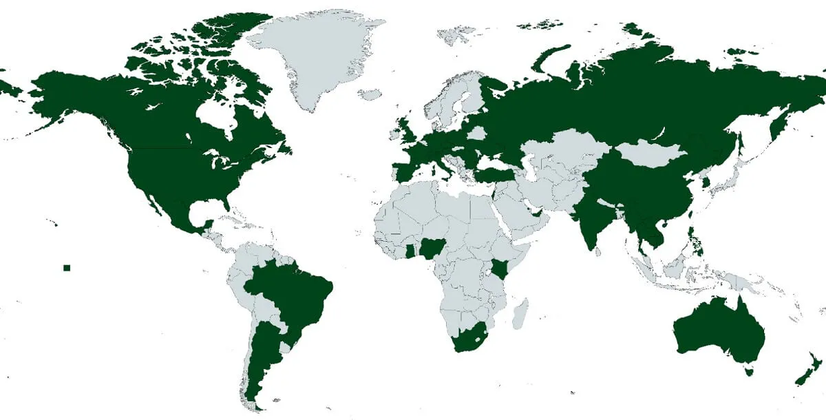 Map of our the Blockchain Legal Global network of law firm partners